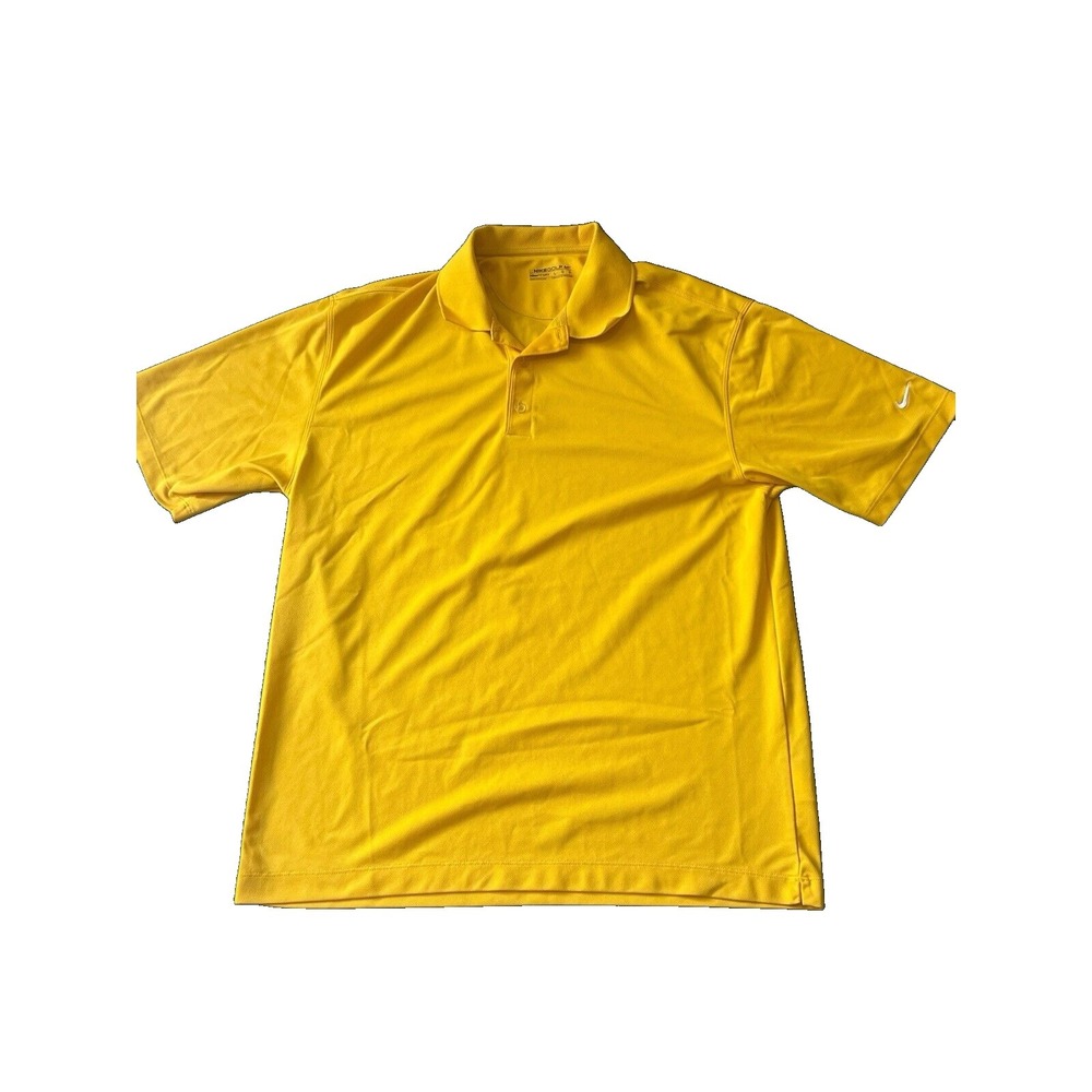 Nike Polo Shirt Mens Extra Large L Yellow Lightweight Dri Fit Casual Golf